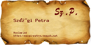 Szögi Petra névjegykártya