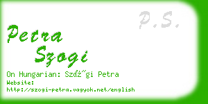 petra szogi business card